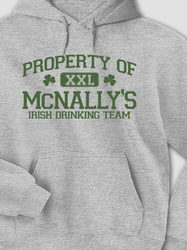 Irish Drinking Team Sports Grey Adult Hooded Sweatshirt
