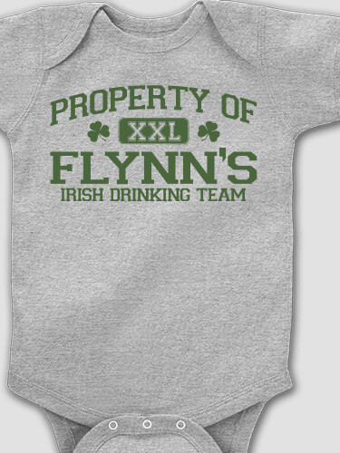 Irish Drinking Team Sports Grey Baby Bodysuit