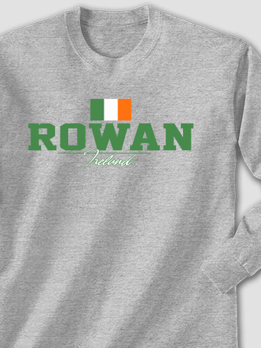 Irish Flag Sports Grey Adult Long Sleeve