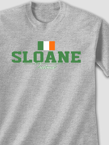 Irish Flag Sports Grey Adult T-Shirt