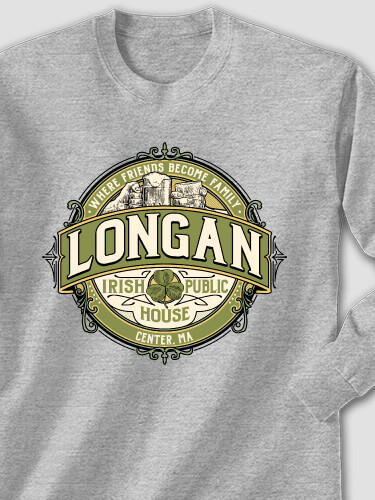 Irish Public House Sports Grey Adult Long Sleeve