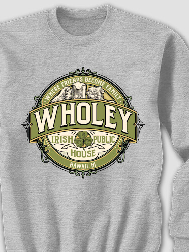 Irish Public House Sports Grey Adult Sweatshirt