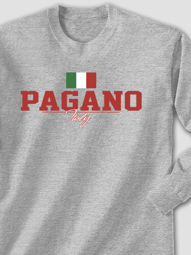 Italian Flag Sports Grey Adult Long Sleeve