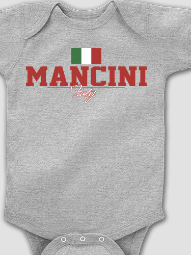 Italian Flag Sports Grey Baby Bodysuit