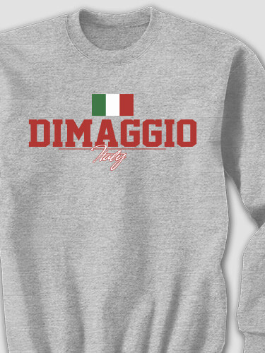 Italian Flag Sports Grey Adult Sweatshirt