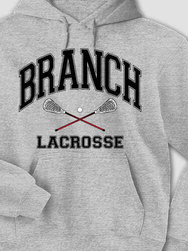 Lacrosse Sports Grey Adult Hooded Sweatshirt