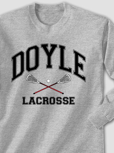 Lacrosse Sports Grey Adult Long Sleeve