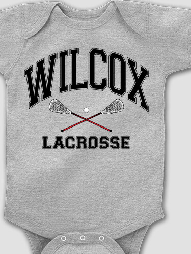 Lacrosse Sports Grey Baby Bodysuit