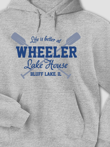 Lake House Sports Grey Adult Hooded Sweatshirt
