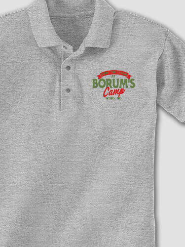 Livin' The Dream Camp Sports Grey Embroidered Polo Shirt