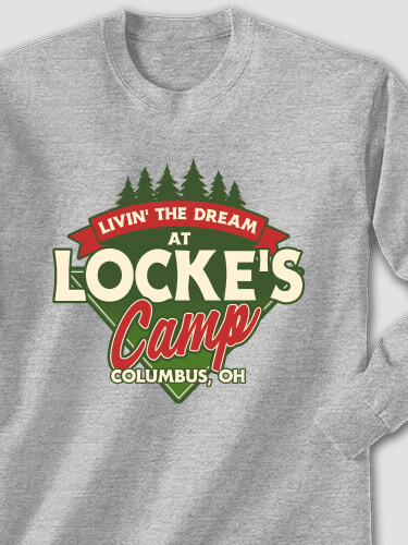 Livin' The Dream Camp Sports Grey Adult Long Sleeve