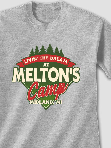 Livin' The Dream Camp Sports Grey Adult T-Shirt