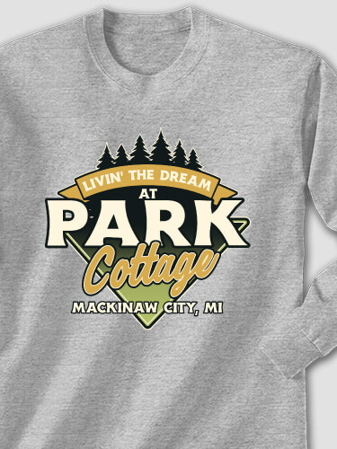 Livin' The Dream Cottage Sports Grey Adult Long Sleeve