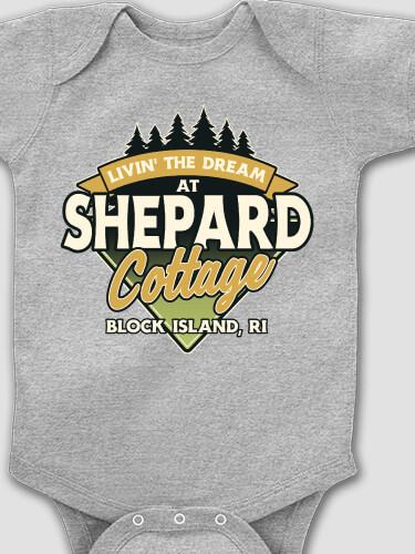 Livin' The Dream Cottage Sports Grey Baby Bodysuit