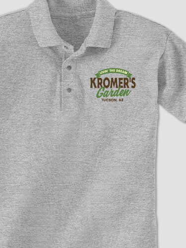 Livin' The Dream Garden Sports Grey Embroidered Polo Shirt