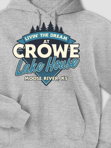Livin' The Dream Lake House Sports Grey Adult Hooded Sweatshirt