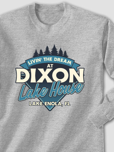 Livin' The Dream Lake House Sports Grey Adult Long Sleeve