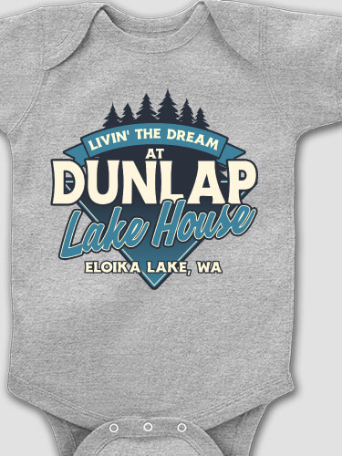 Livin' The Dream Lake House Sports Grey Baby Bodysuit