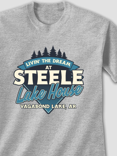 Livin' The Dream Lake House Sports Grey Adult T-Shirt