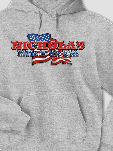 Made in the USA Sports Grey Adult Hooded Sweatshirt