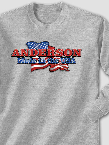 Made in the USA Sports Grey Adult Long Sleeve