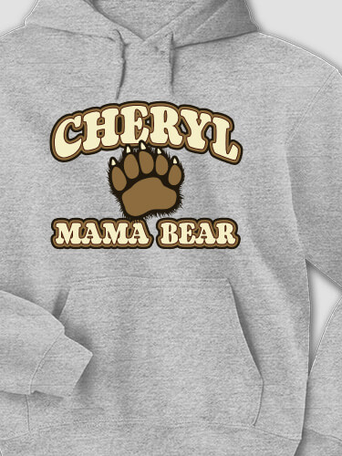 Mama Bear Sports Grey Adult Hooded Sweatshirt