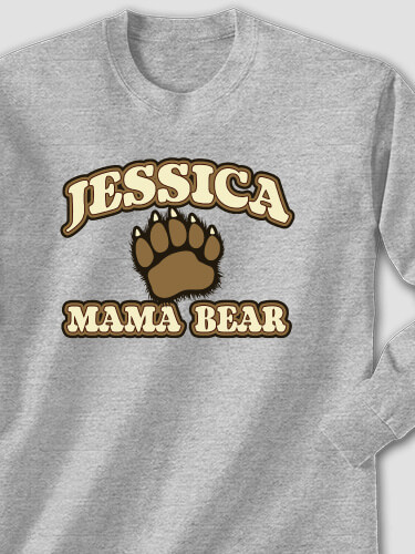 Mama Bear Sports Grey Adult Long Sleeve