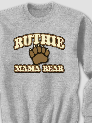 Mama Bear Sports Grey Adult Sweatshirt