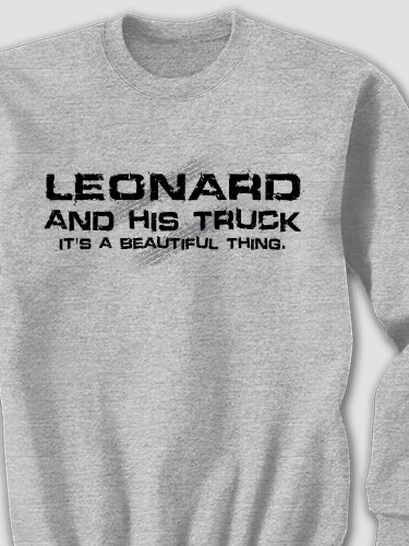 Man and His Truck Sports Grey Adult Sweatshirt