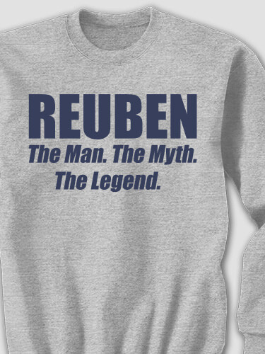 Man Myth Legend Sports Grey Adult Sweatshirt