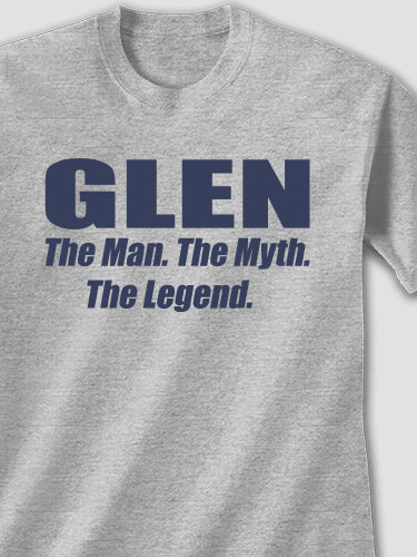 Man Myth Legend Sports Grey Adult T-Shirt