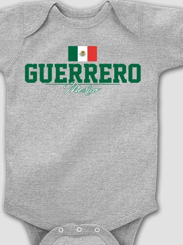 Mexican Flag Sports Grey Baby Bodysuit
