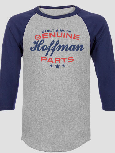 Genuine Parts Sports Grey/Navy Adult Raglan 3/4 Sleeve T-Shirt