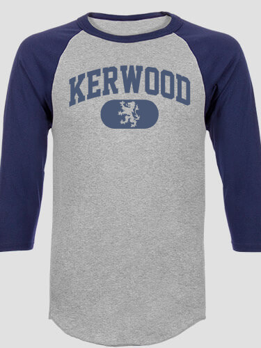 Scottish Varsity Sports Grey/Navy Adult Raglan 3/4 Sleeve T-Shirt