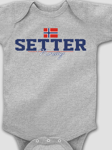 Norwegian Flag Sports Grey Baby Bodysuit