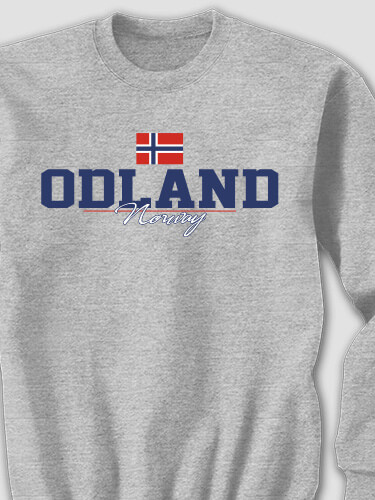 Norwegian Flag Sports Grey Adult Sweatshirt