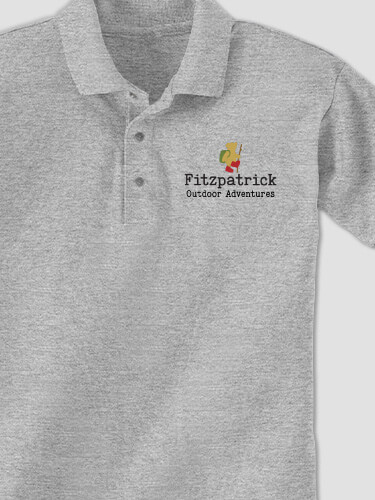 Outdoor Adventures Sports Grey Embroidered Polo Shirt
