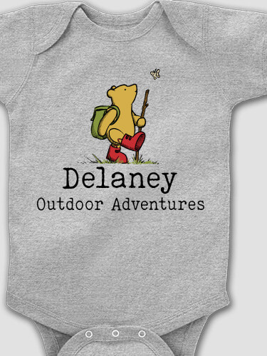 Outdoor Adventures Sports Grey Baby Bodysuit