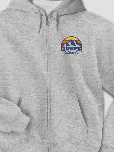 Outdoor Company Sports Grey Embroidered Zippered Hooded Sweatshirt