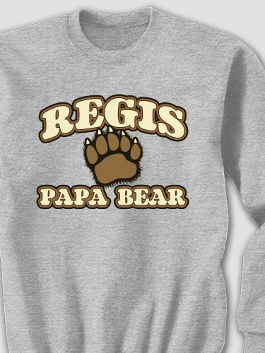 Papa Bear Sports Grey Adult Sweatshirt