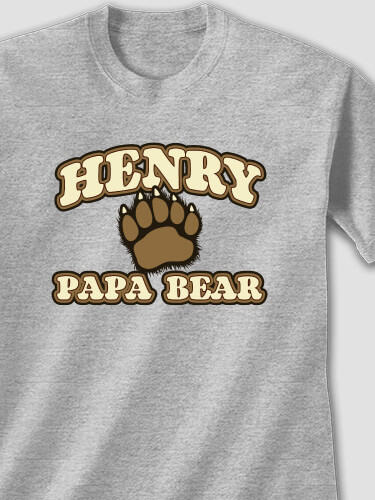 Papa Bear Sports Grey Adult T-Shirt