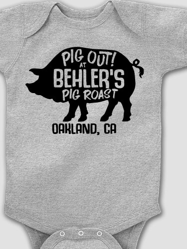 Pig Roast Sports Grey Baby Bodysuit