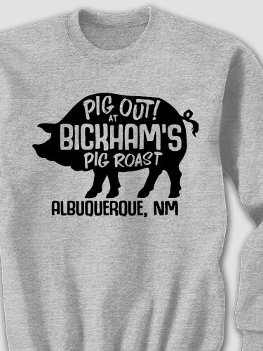 Pig Roast Sports Grey Adult Sweatshirt