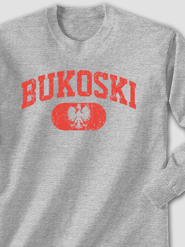 Polish Varsity Sports Grey Adult Long Sleeve