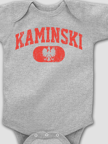 Polish Varsity Sports Grey Baby Bodysuit