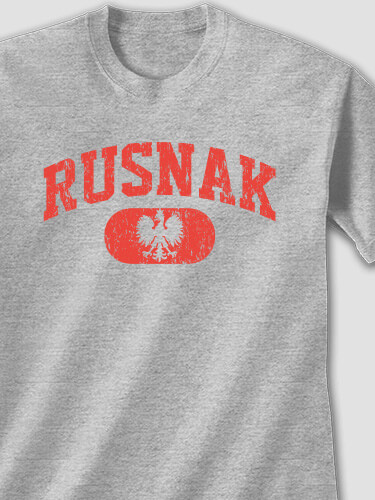 Polish Varsity Sports Grey Adult T-Shirt