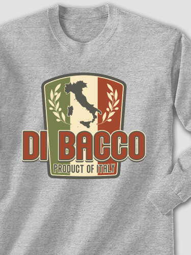 Product Of Italy Sports Grey Adult Long Sleeve