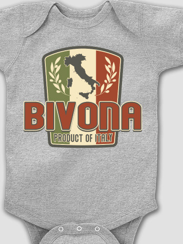 Product Of Italy Sports Grey Baby Bodysuit