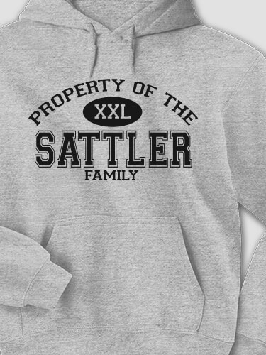 Property of Family Sports Grey Adult Hooded Sweatshirt