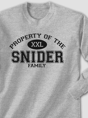 Property of Family Sports Grey Adult Long Sleeve